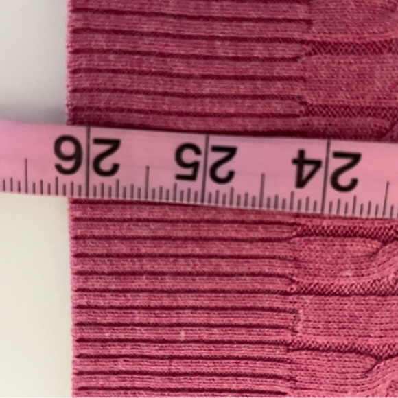 Express Pink Cable Knit Silk Cashmere Blend Long Sleeve Sweater - Picture 9 of 11